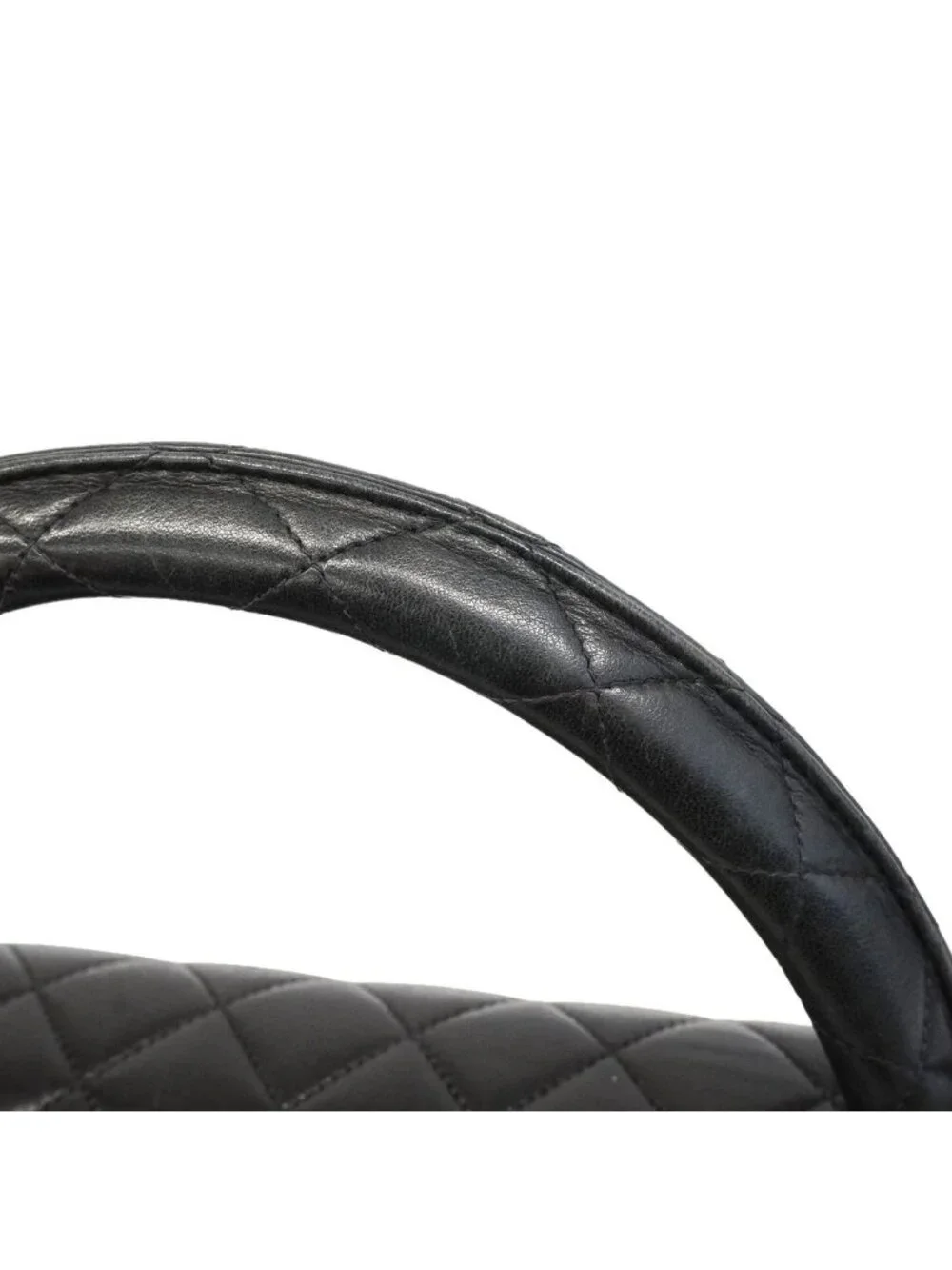 Chanel Handbag Quilted Family Bag Lambskin Black Gold